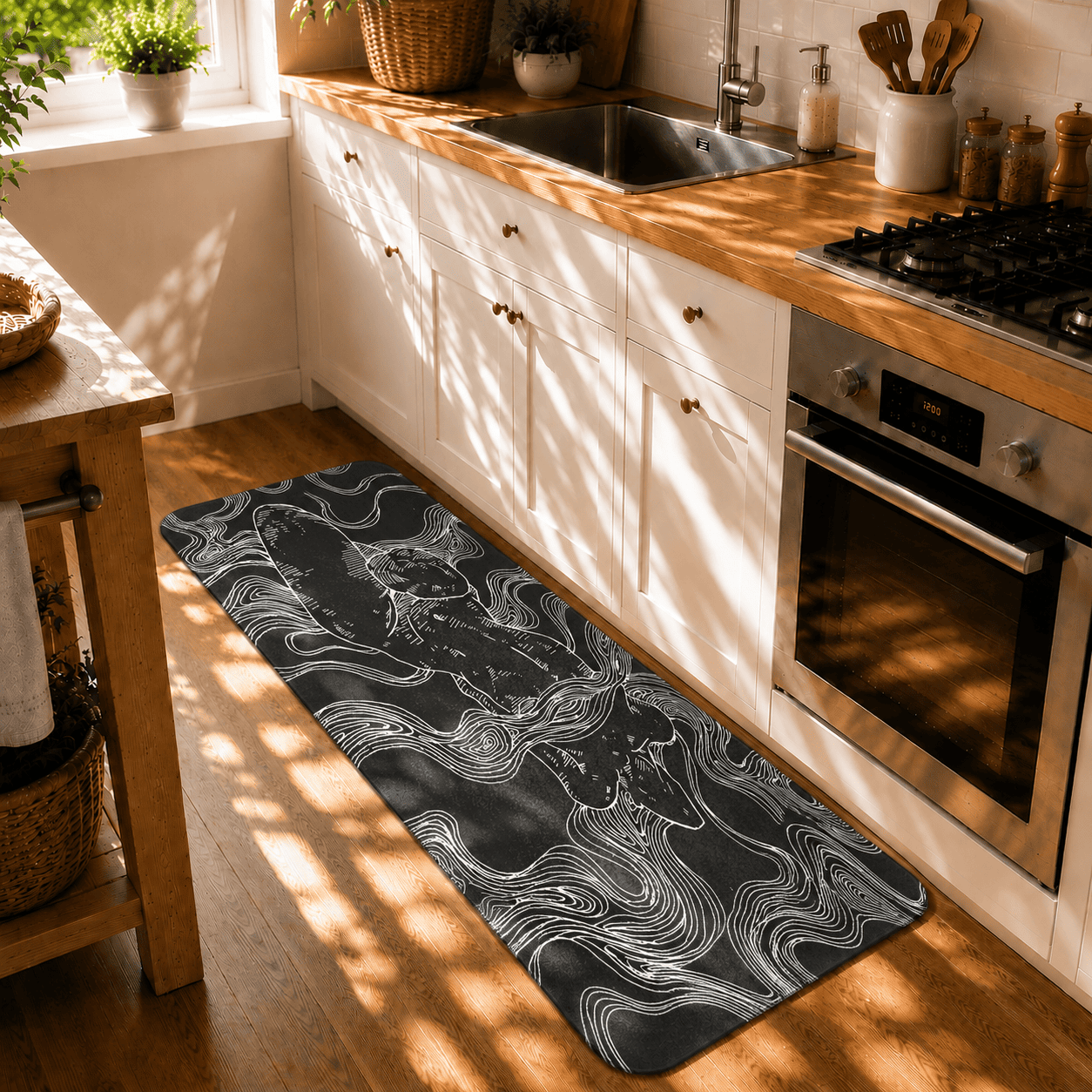 Abstract Women Body Bath Rug Quick Dry Super Absorbent Non Slip Modern Art Decor