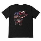 Bass Fish American Flag Fishing Graphic T Shirt Patriotic Angler Dad Gift