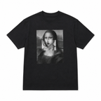 Mona Lisa Bubble Gum Graphic T-Shirt Funny Art Parody Casual Oversized Tee