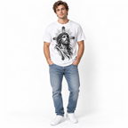 Jesus Crown of Thorns Cross Christian Faith Graphic Men's T-Shirt