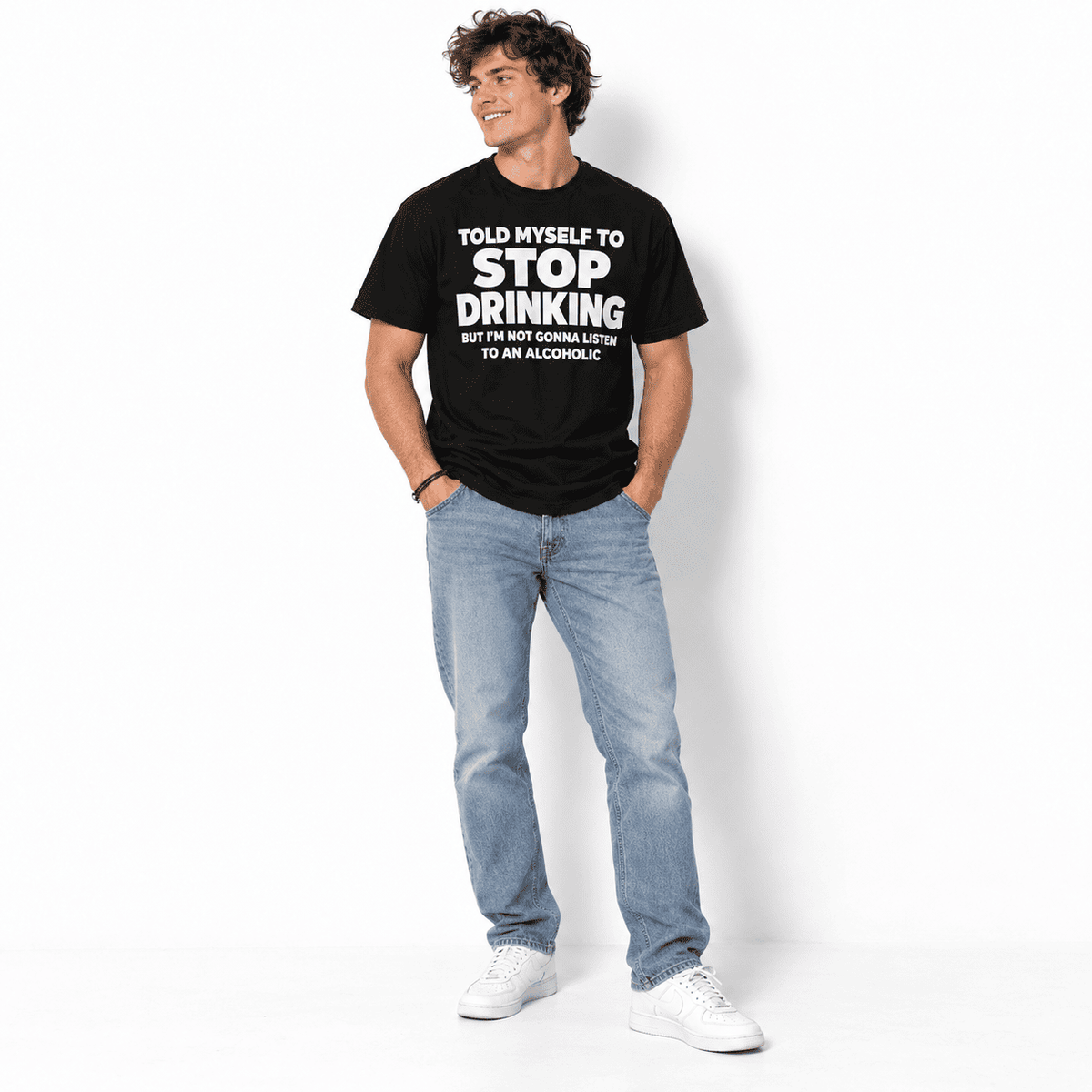 Stop Drinking Funny Alcohol Humor Men's Graphic T-Shirt