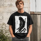 Vintage Japanese Samurai Warrior Cat Graphic Unisex T-Shirt Anime Style Art Tee