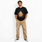 Funny Wizard Cat Graphic T-Shirt Cute Halloween Tee for Men