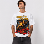 Men's Funny Skeleton Biker Graphic T-Shirt Vintage Motorcycle Tee
