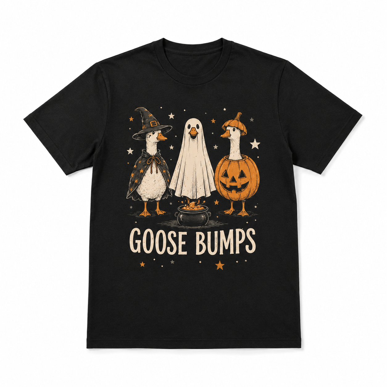 Funny Goose Bumps Halloween Ducks Ghost Pumpkin Witch Spooky Men's T-Shirt