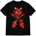 Retro Smoking Devil Satanic Horror Vintage Graphic Men's T-Shirt