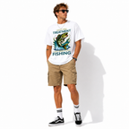 Fishing Rod Graphic T Shirt Fisherman Angler Outdoor Casual Tee Gift for Men