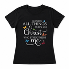 Women Christian Faith Quote Graphic T-Shirt Colorful Scripture Casual Tee