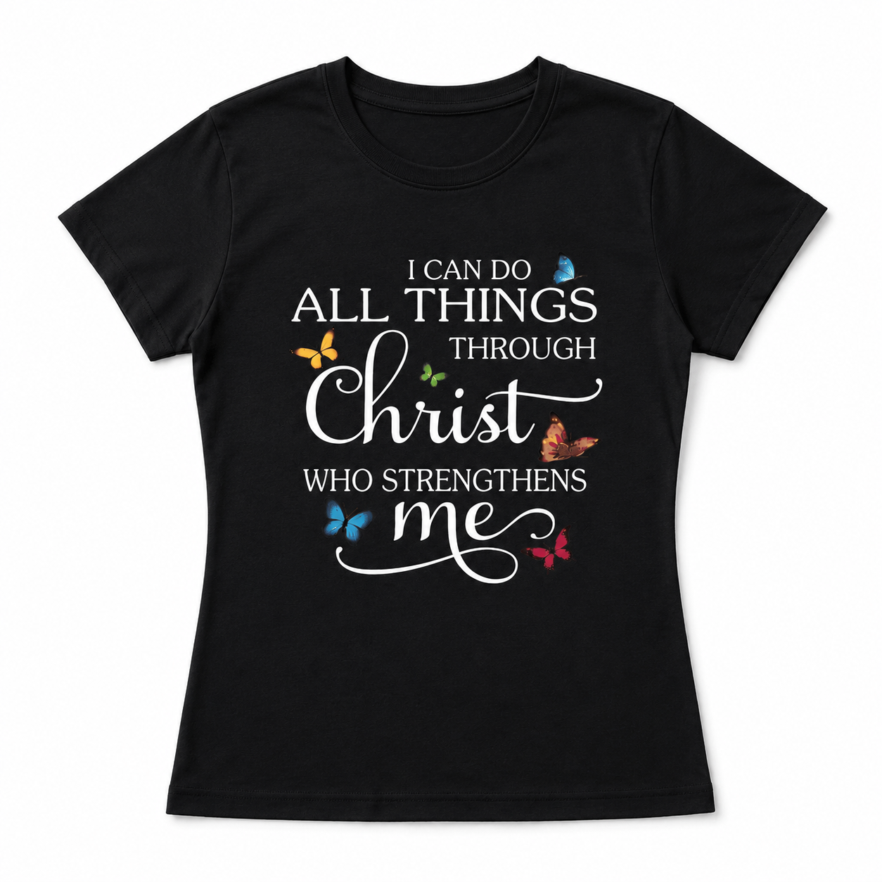 Women Christian Faith Quote Graphic T-Shirt Colorful Scripture Casual Tee