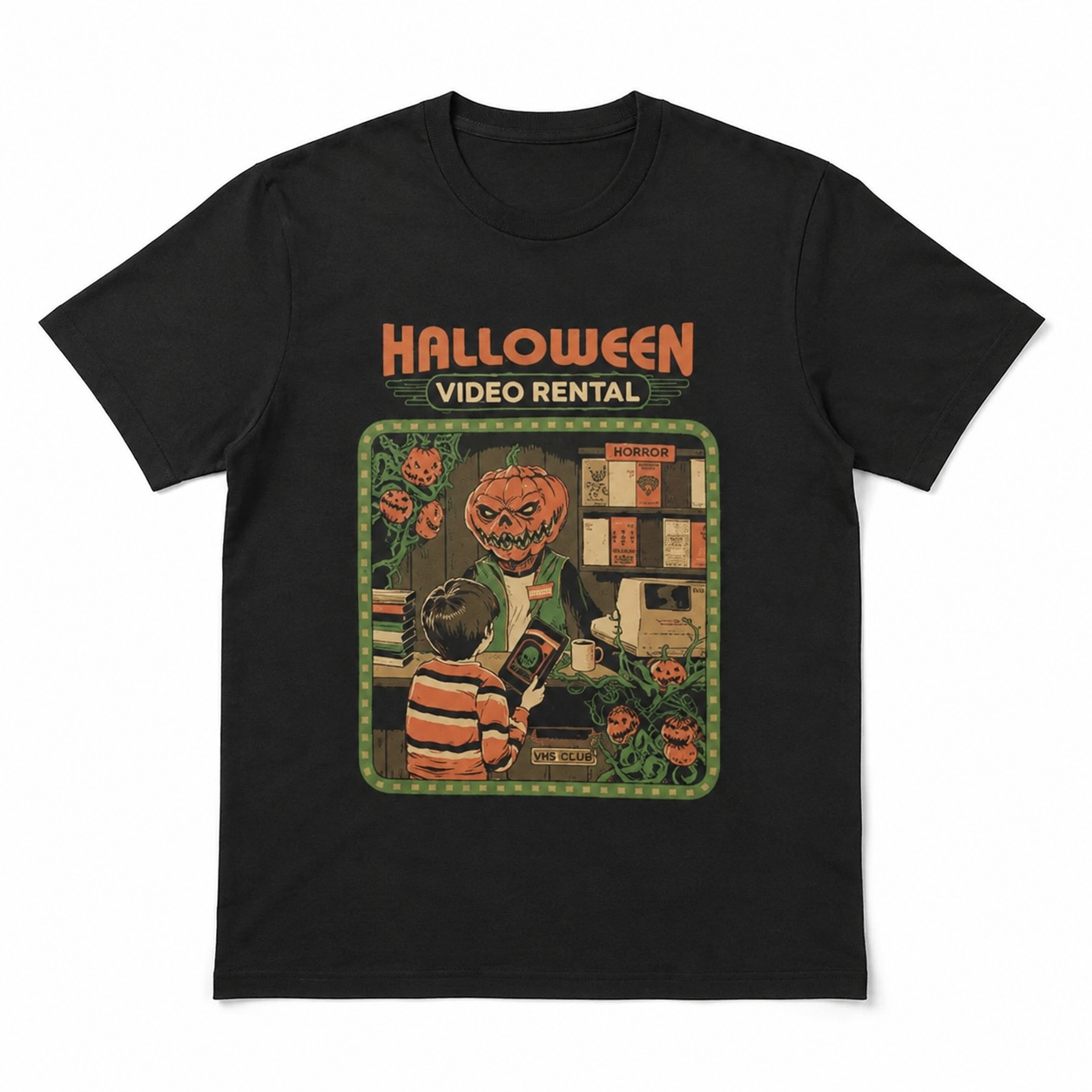 Halloween Video Rental Retro Horror Monster Spooky Vintage Graphic Men's T-Shirt