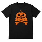 Halloween Pumpkin Skull Crossbones Jack O Lantern Spooky Graphic Men's T-Shirt