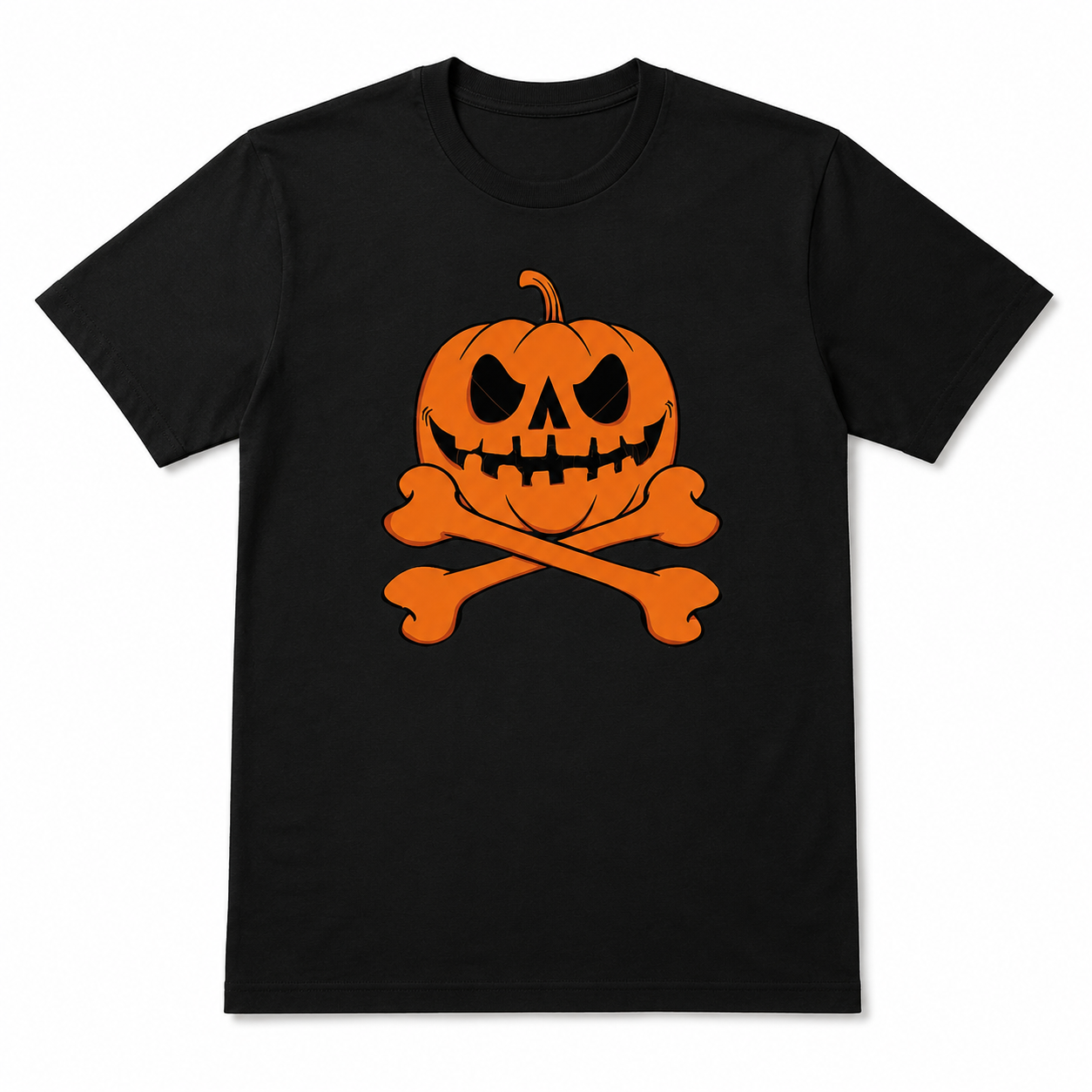 Halloween Pumpkin Skull Crossbones Jack O Lantern Spooky Graphic Men's T-Shirt