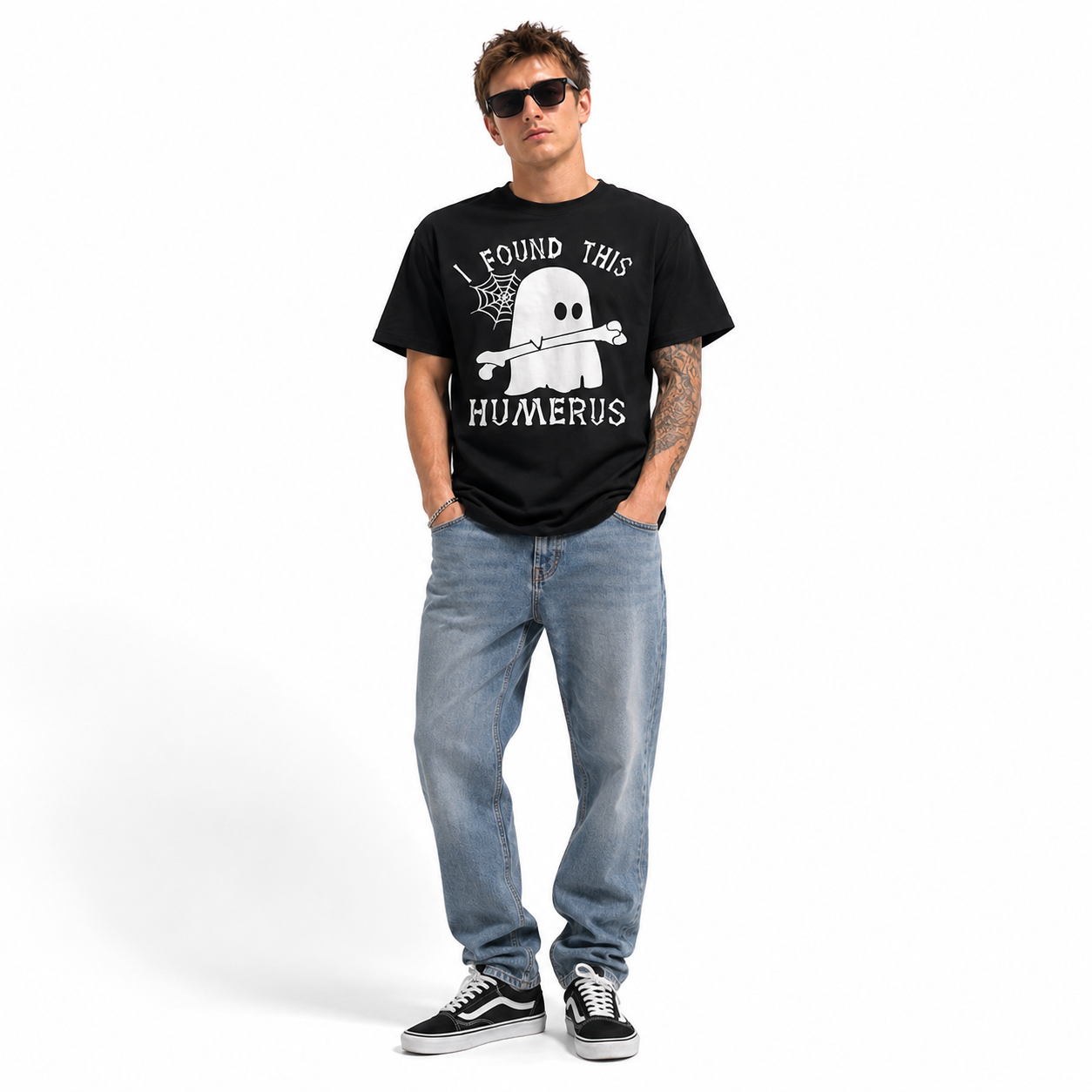I Found This Humerus Funny Ghost Halloween Men's Graphic T-Shirt