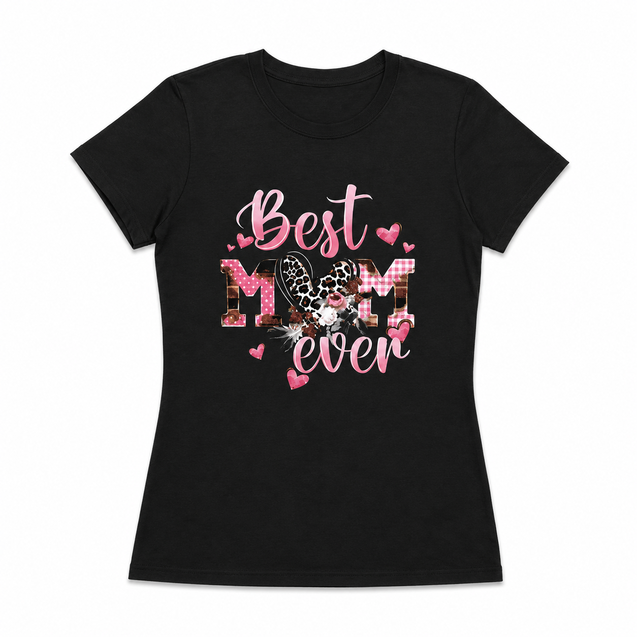Women's Best Mom Ever Mother's Day Graphic Crew Neck T-Shirt Gift
