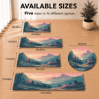 Mountain Floral Floor Mat Quick Dry Super Absorbent Non Slip Serene Valley Decor