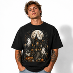 Haunted House Ghost Pumpkin Spooky Halloween Gothic Graphic Men's T-Shirt