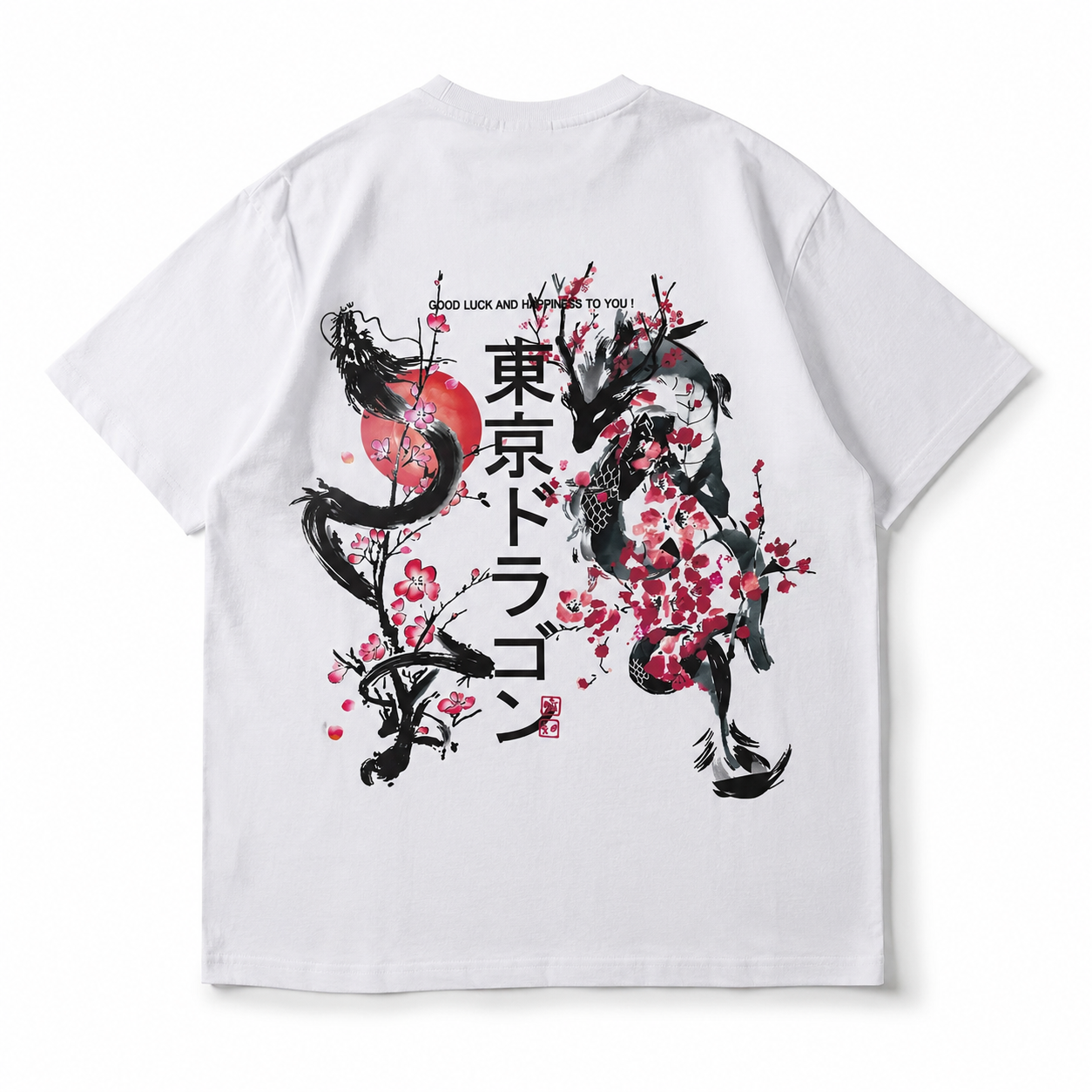 Japanese Dragon Sakura T-Shirt Tokyo Style Graphic Tee