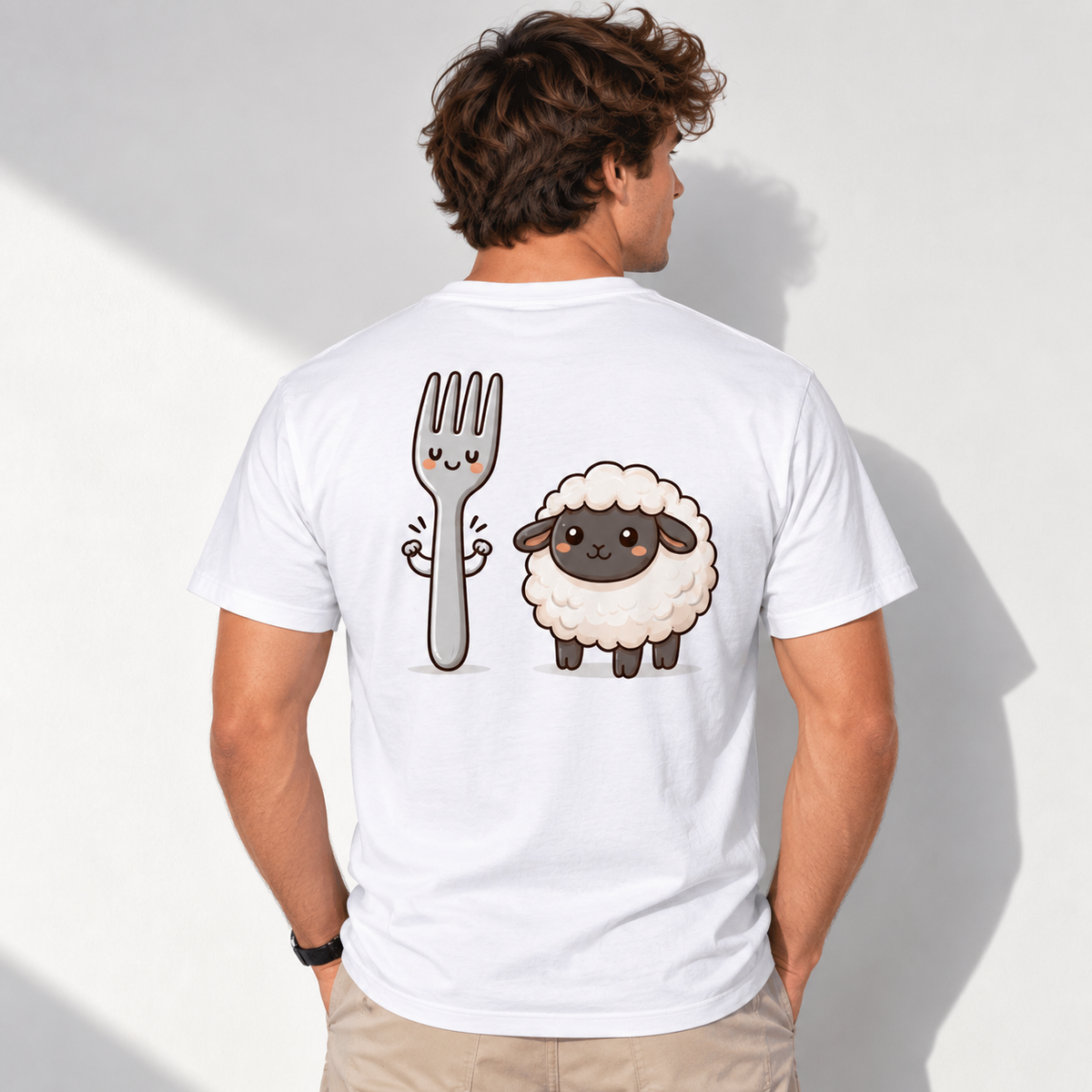 Fork Ewe Funny Rebus Wordplay Graphic Men's T-Shirt