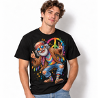 Funny Hippie Grandpa Peace Sign Tie Dye Men's Graphic T-Shirt