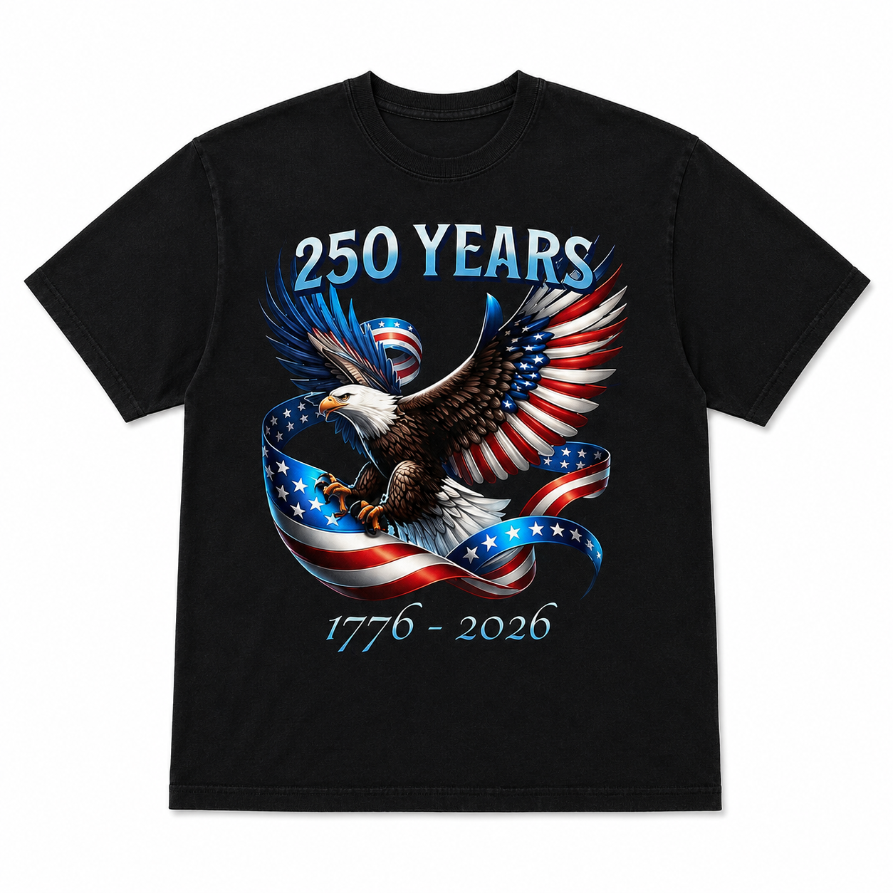 USA 250 Years T Shirt 1776 2026 Eagle Flag Patriotic Graphic Casual Tee