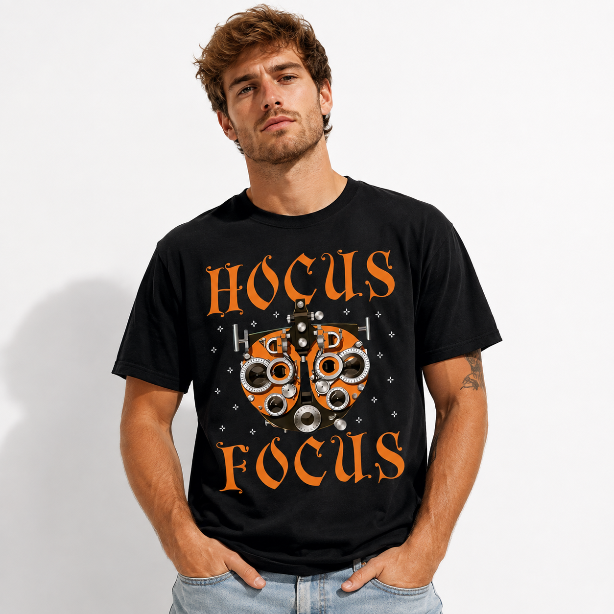 Hocus Focus Funny Optometrist Eye Doctor Halloween Graphic Men's T-Shirt
