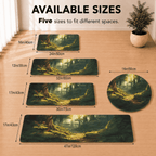Mystic Forest Floor Mat Quick Dry Super Absorbent Non Slip Nature Decor