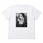 Mona Lisa Bubble Gum Graphic T-Shirt Funny Art Parody Casual Oversized Tee