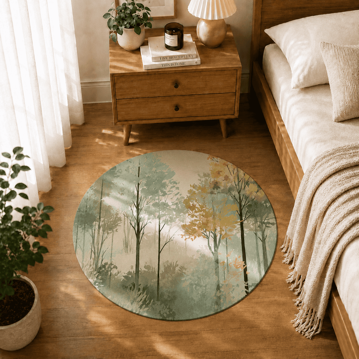 Forest Tree Floor Mat for Entryway Quick Dry Non Slip Super Absorbent Door Mat