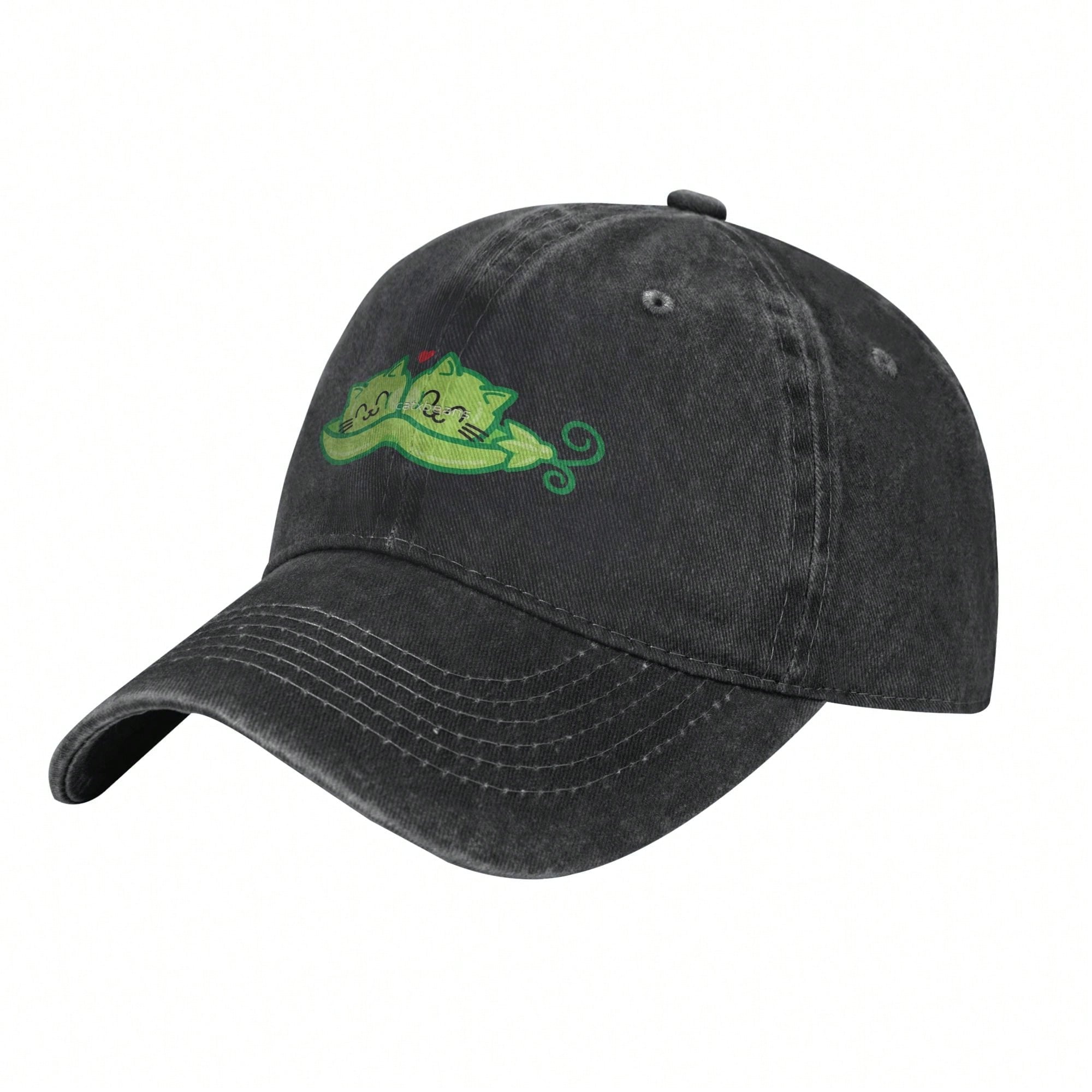 Two (Cat) Peas In A Pod Unisex Vintage Washed Distressed Baseball Cap Twill Adjustable Adult Hat