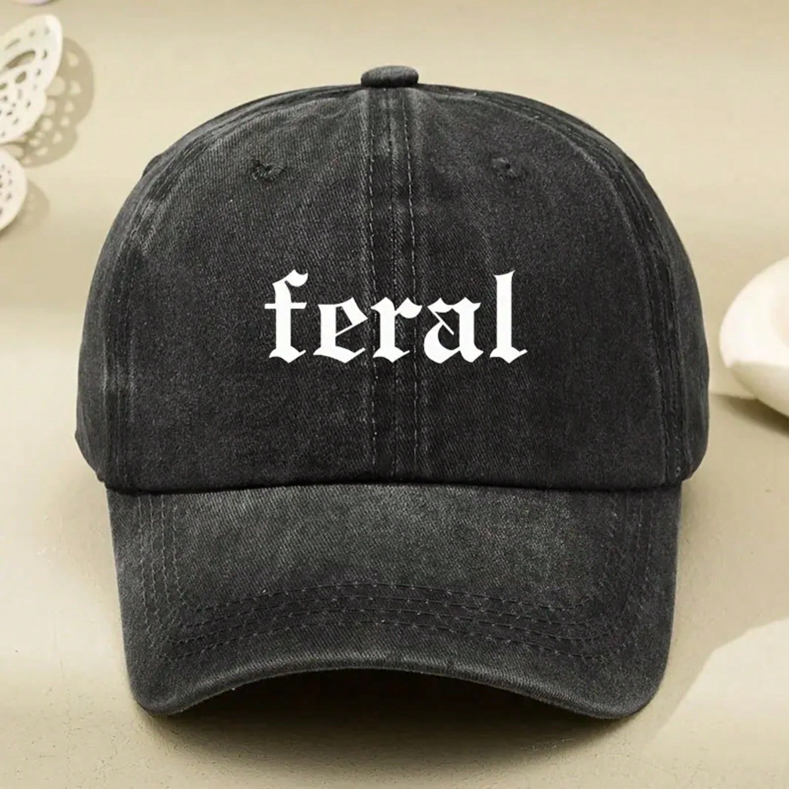 Printed Washed Baseball Cap, "PUT IT ON MY HUSBAND'S TAB" Text Print Adjustable Outdoor Sun Protection Casual Hat For Women & Men, Suitable For Travel,All Seasons