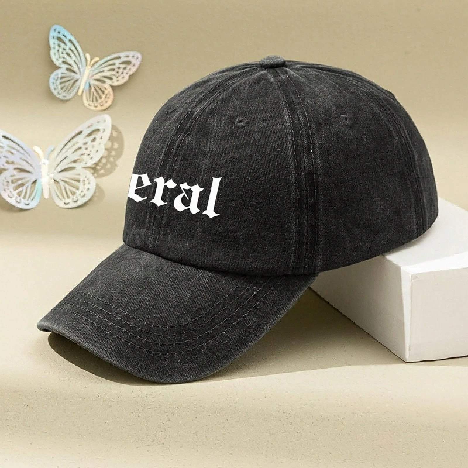 Printed Washed Baseball Cap, "PUT IT ON MY HUSBAND'S TAB" Text Print Adjustable Outdoor Sun Protection Casual Hat For Women & Men, Suitable For Travel,All Seasons