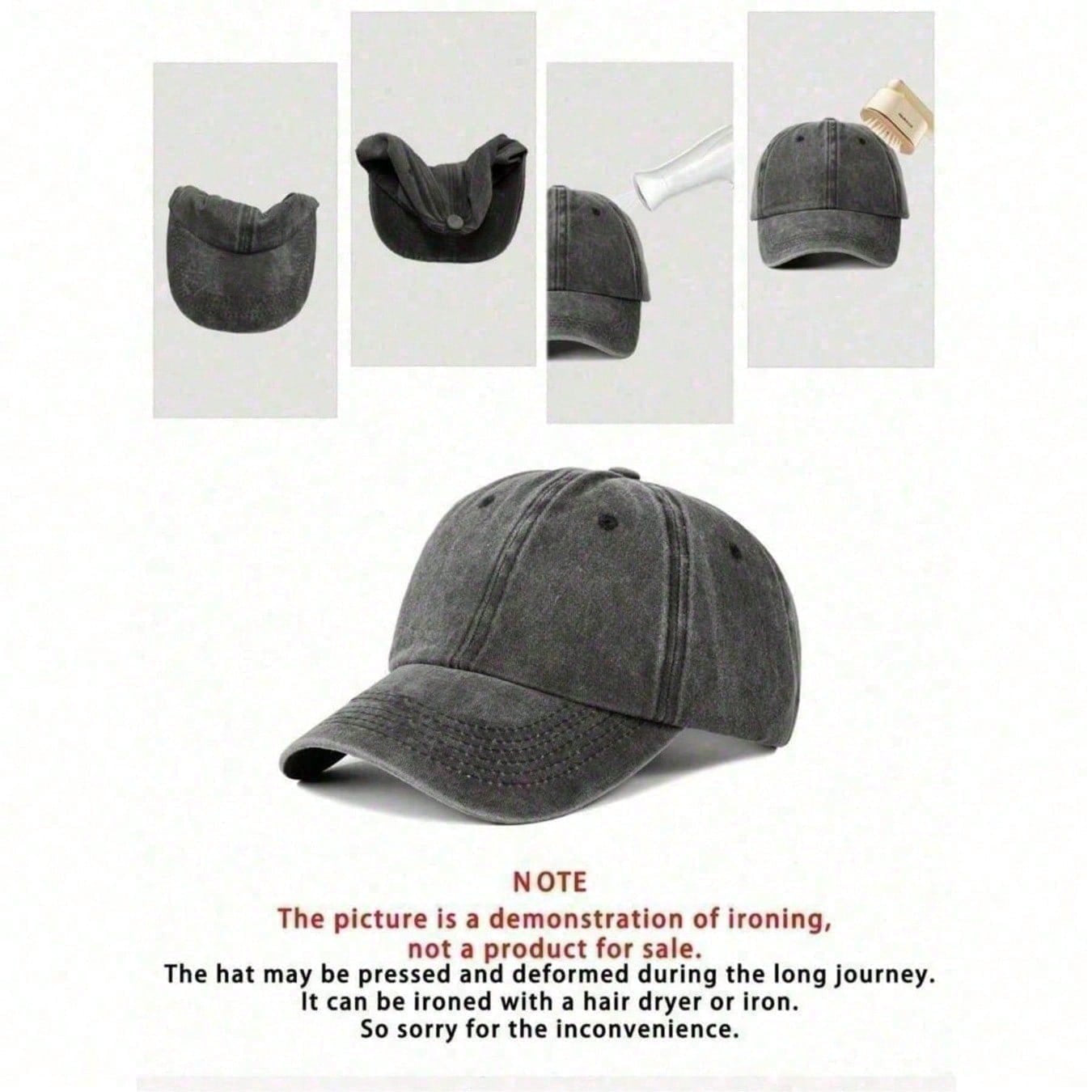 Printed Washed Baseball Cap, "PUT IT ON MY HUSBAND'S TAB" Text Print Adjustable Outdoor Sun Protection Casual Hat For Women & Men, Suitable For Travel,All Seasons