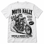 Moto Rally Bulldog Biker Custom Motorcycle Men's Graphic T-Shirt