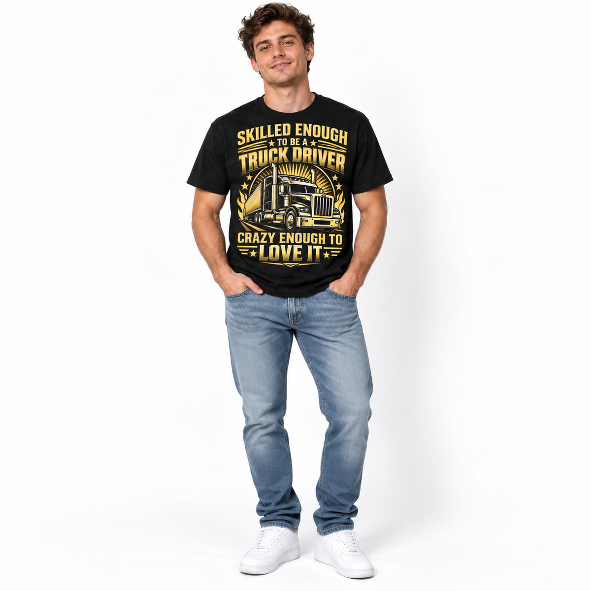 Skilled Enough to Be a Truck Driver Funny Trucker Graphic Men's T-Shirt