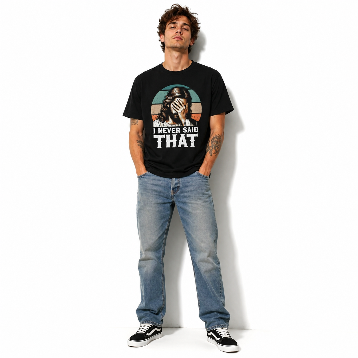 Funny I Never Said That Jesus Christian Meme Graphic T-Shirt for Men