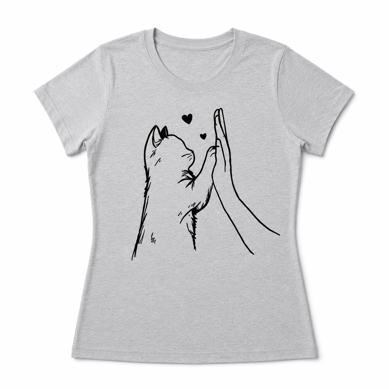 Women's Cat Paw Graphic T-Shirt Cute Pet Lover Casual Crew Neck Short Sleeve Tee
