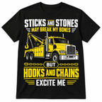 Hooks and Chains Excite Me Tow Truck Funny Driver Men's T-Shirt