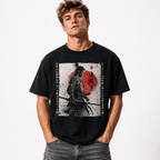Samurai Warrior Japanese Art T-Shirt Vintage Katana Graphic Streetwear Tee