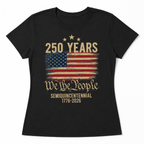 Women's Retro USA 250th Anniversary Flag Patriotic 4th of July T-Shirt