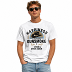 Vintage Western Gunsmoke Cowboy Graphic T Shirt Classic TV Fan Men's Tee
