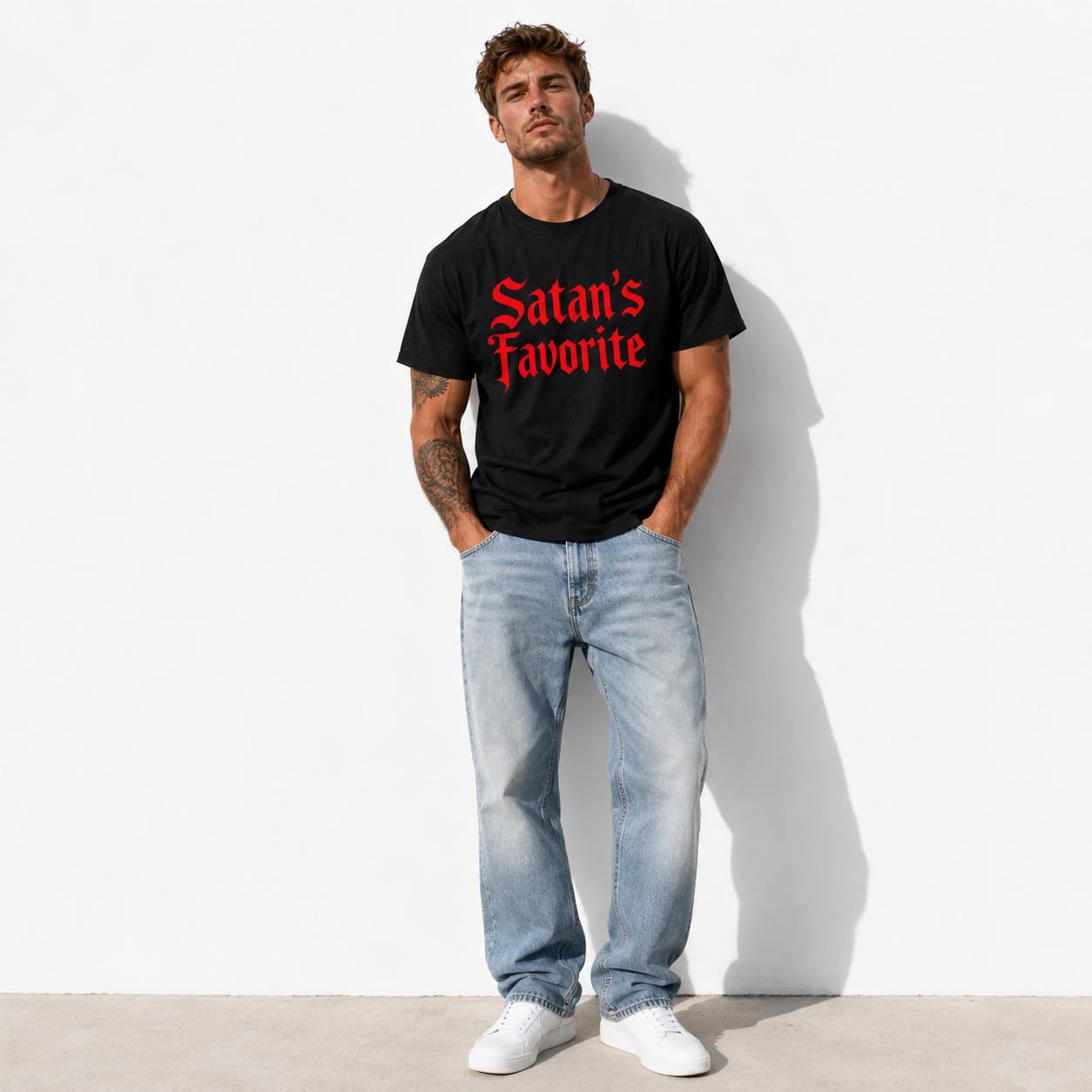 Satan's Favorite Gothic Dark Humor Occult Halloween Graphic Men's T-Shirt