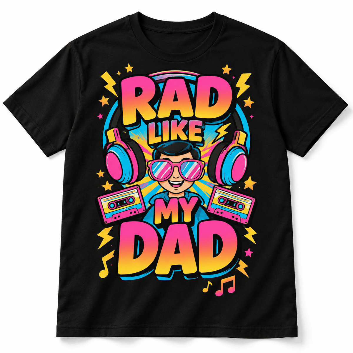 Rad Like My Dad Retro Music Father's Day Men's Graphic T-Shirt