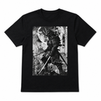 Vintage Samurai Graphic T-Shirt Urban Streetwear Japanese Warrior Tee