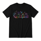 Neon Ghost Cat Halloween Spooky Cute Colorful Gothic Graphic Men's T-Shirt