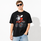 Funny Valentine's Day 67 Shark Hearts Truck Meme Graphic T-Shirt for Men