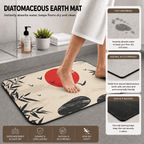 Japanese Full Moon Bamboo Bath Mat Quick Dry Super Absorbent Non Slip