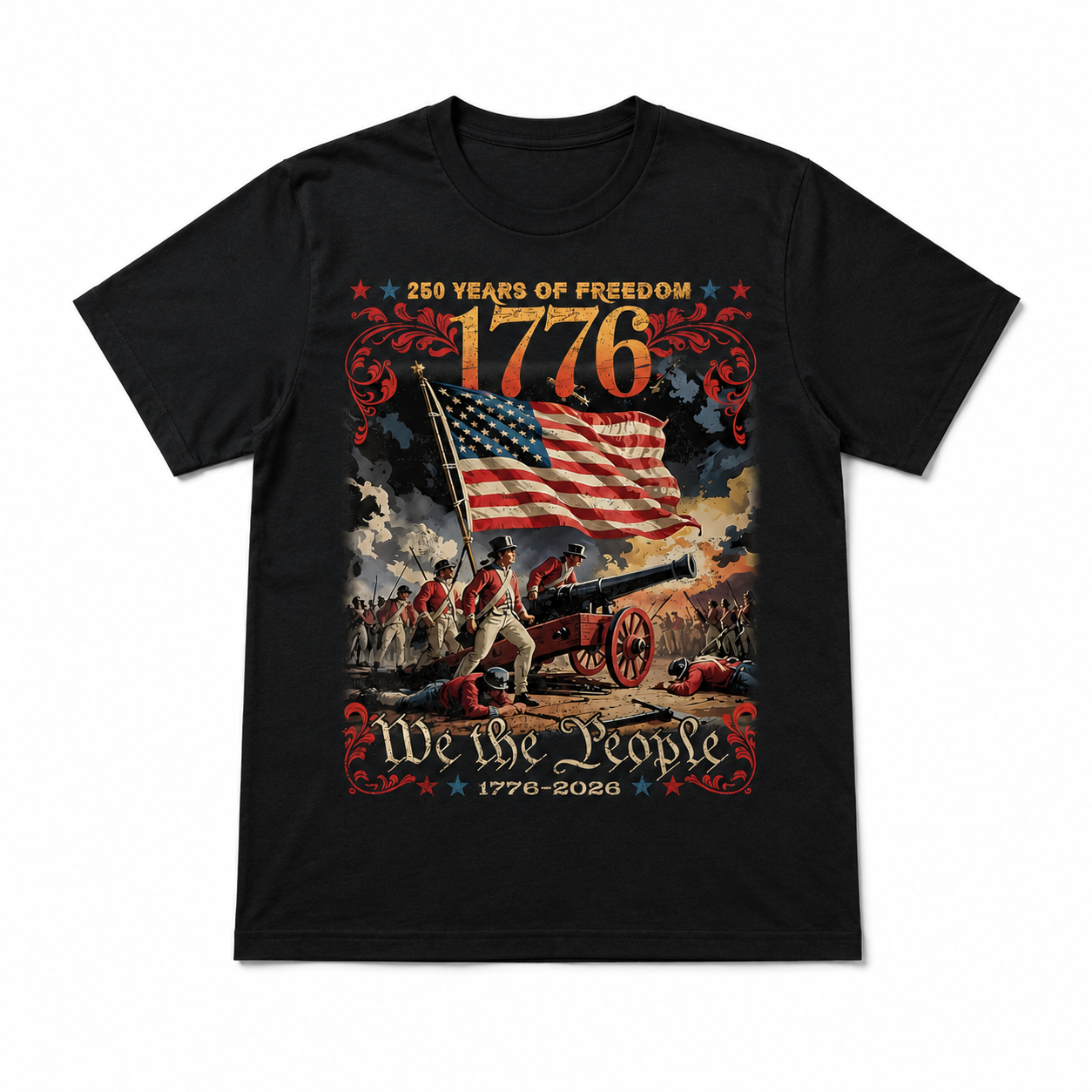 USA 250th Anniversary We The People Patriotic Men's T-Shirt 1776-2026
