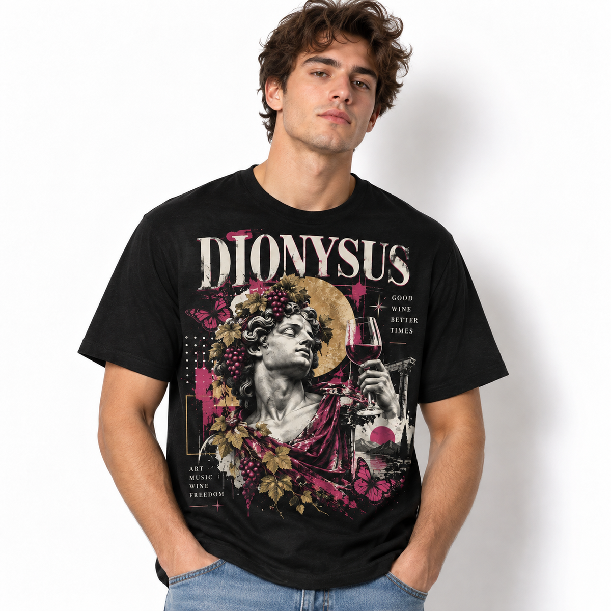 Dionysus Wine God Greek Mythology Art Men's Graphic T-Shirt