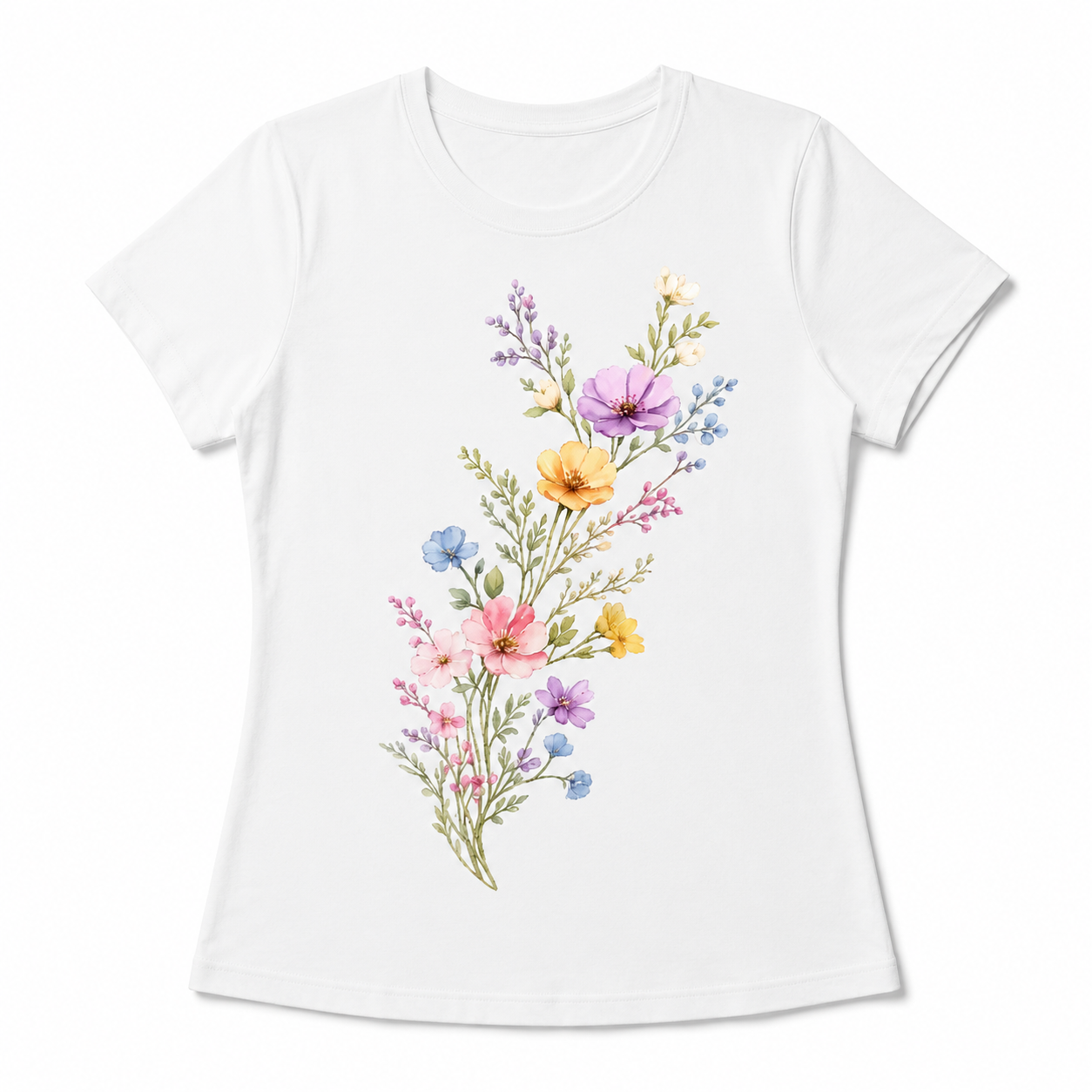 Women Floral Graphic T-Shirt Cute Flower Casual Crew Neck Short Sleeve Tee Top