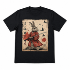 Samurai Rabbit Anime T-Shirt Japanese Retro Manga Graphic Streetwear Tee